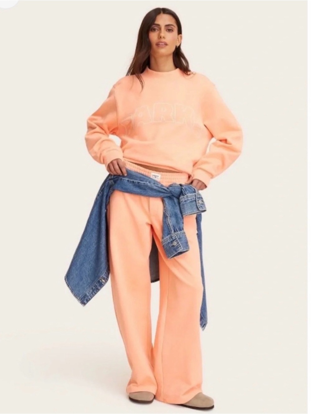 NWT Parke x Target Peach Orange set Boxer Sweatpants & Crewneck